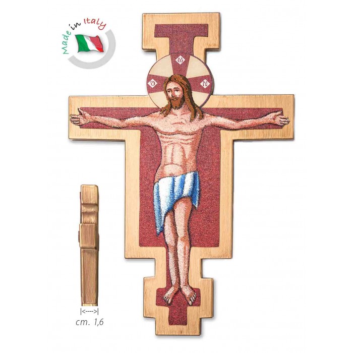 CROCE SAN DAMIANO MODERNA SU LEGNO MASSELLO