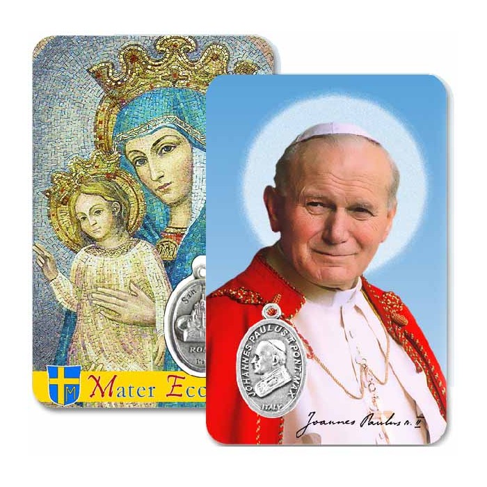 CARD PLASTIFICATA SAN GIOVANNI PAOLO II E MATER ECCLESIA