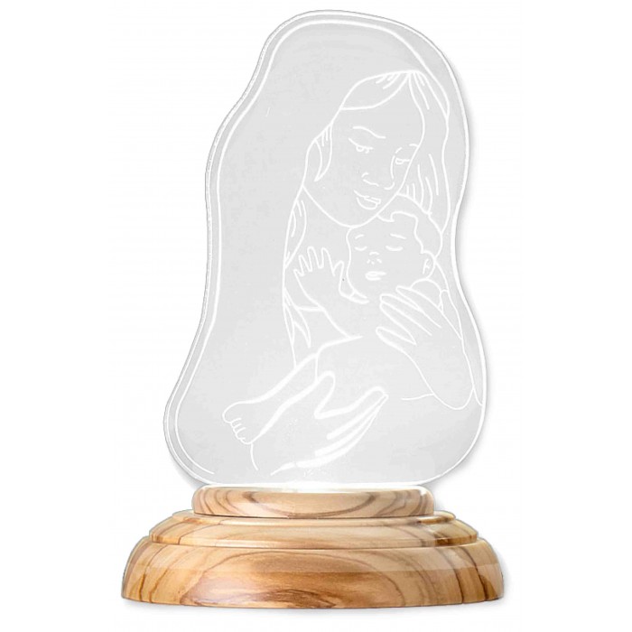 LAMPADA MADONNA CON BAMBINO PLEXIGLASS CON LUCE LED