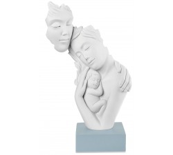STATUA MODERNA FAMIGLIA IN MARMORINO