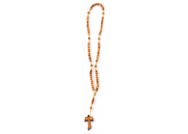 ROSARIO FRANCESCANO A SETTE DECINE IN LEGNO DI ULIVO ITALIANO