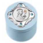 SCATOLINA PORTAROSARIO IN LEGNO E ARGENTO 925 CON STRASS