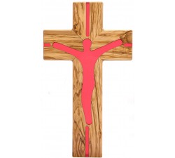 Croce in legno di Ulivo ed inserti in resina