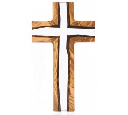 Croce in legno di Ulivo con inserti in resina