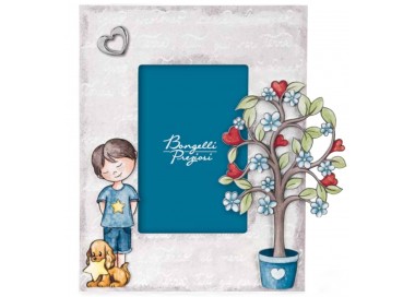 BOMBONIERA RICORDO PRIMA COMUNIONE BAMBINO ALBERO DELLA VITA E CUORE ARGENTO