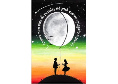 Quadro Luna Mare con Frase emozionale