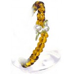 Braccialetto a molla con grani vetro e Croce