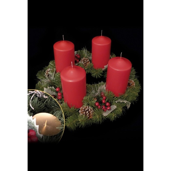 Corona Natale con Candele Rosse