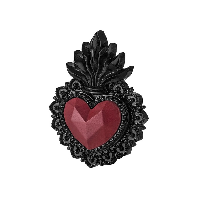 CUORE EX VOTO IN PIETRA RICOSTRUITA DECORO COLOR NERO