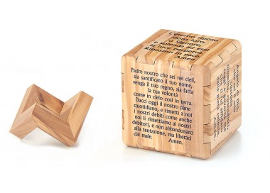 CUBO PREGHIERE IN LEGNO ULIVO ITALIANO RICORDINO COMUNIONE