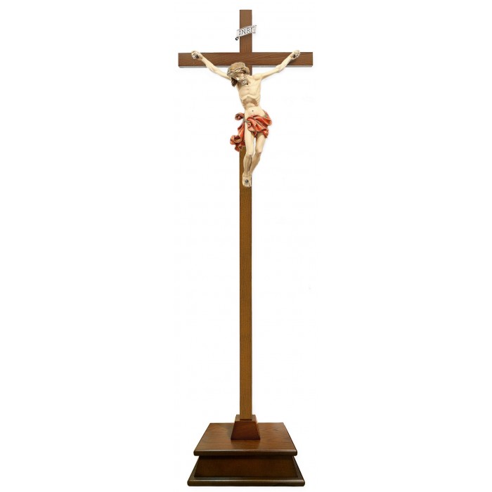 CROCE IN LEGNO TINTO E CORPO CRISTO