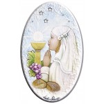 Quadretto ovale Prima Comunione Bambina