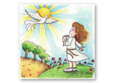 Quadretto ovale Prima Comunione Bambina