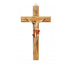 Croce da Parete in legno di ulivo italiano con Corpo Cristo Resina