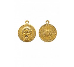 Medaglia del Volto Santo in ottone color oro