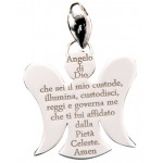 MEDAGLIA CIONDOLO ANGELO CUSTODE IN ARGENTO 925‰ RODIATO