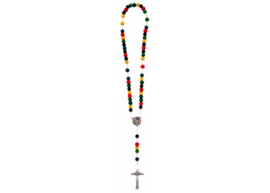 Rosario del Giubileo 2025 con Grani colorati in Legno rilegato