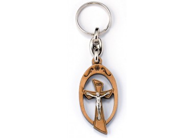 20 Pz Battesimo Favore Portachiavi Croce Portachiavi In Legno