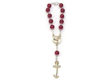 BRACCIALE DECINA CON GRANI VETRO E CROCIERA GIUBILEO