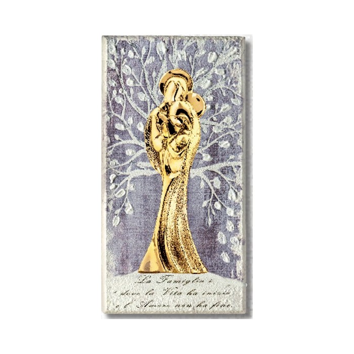 QUADRO SACRA FAMIGLIA E ALBERO DELLA VITA DECORO DORATO