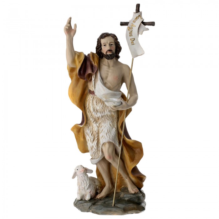 STATUA SAN GIOVANNI BATTISTA 22 CM RESINA DIPINTA A MANO