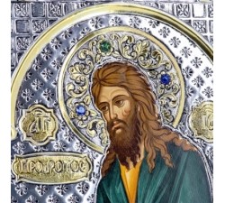 Icona San Giovanni Battista in Argento e Oro