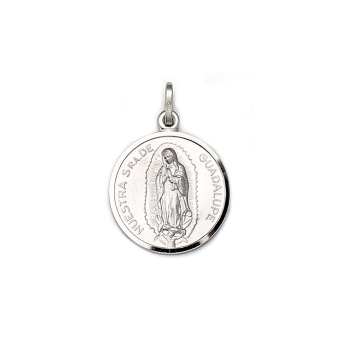 MEDAGLIA MADONNA GUADALUPE IN ARGENTO 925‰ RODIATO