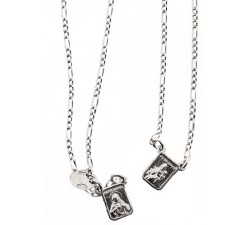 SCAPOLARE MADONNA DEL CARMELO IN ARGENTO RODIATO