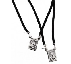 SCAPOLARE MADONNA DEL CARMELO IN ARGENTO RODIATO