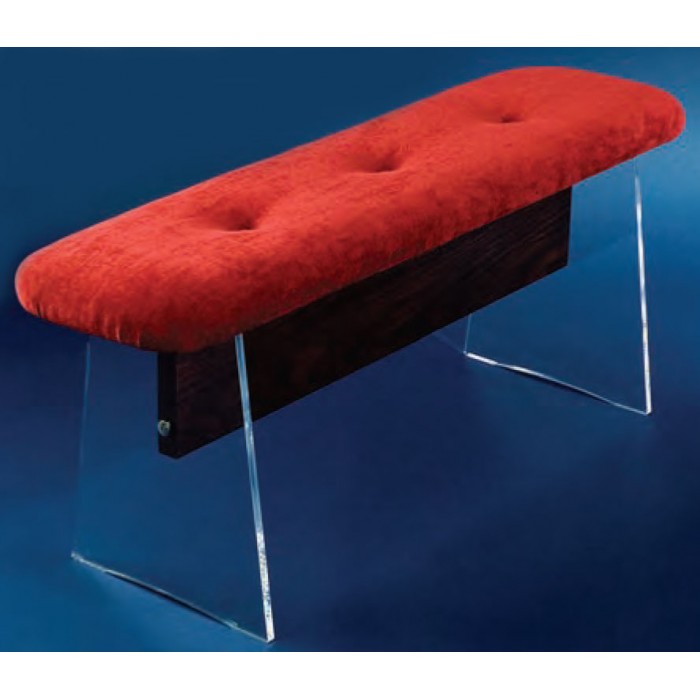 PANCA IN PLEXIGLASS CON CUSCINO IN VELLUTO PER LUOGHI DI CULTO