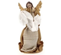 PRESEPE STATUINE IN RESINA DIPINTA A MANO CON VESTITI STOFFA