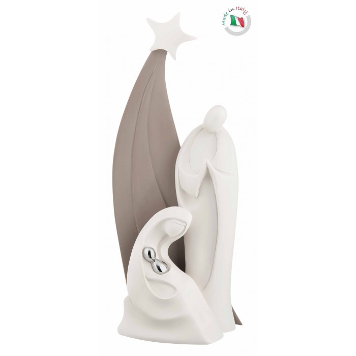 PRESEPE MODERNO NATIVITÀ STILIZZATA CON STELLA COMETA TORTORA