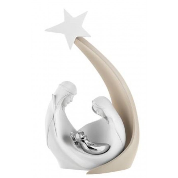 PRESEPE SACRA FAMIGLIA MODERNA CON STELLA COMETA STILIZZATA