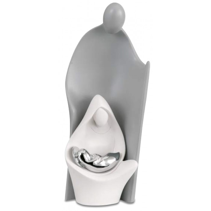 PRESEPE MODERNO CON NATIVITÀ STILIZZATA GRIGIA