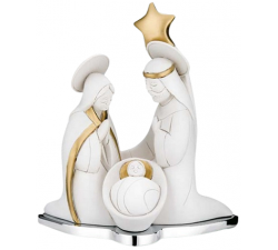 SACRA FAMIGLIA PICCOLO PRESEPE MODERNO DECORATO