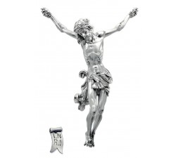 GRANDE CORPO DI CRISTO IN RESINA ARGENTATA PER CROCE