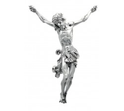 CORPO CRISTO IN RESINA ARGENTATA PER CROCE