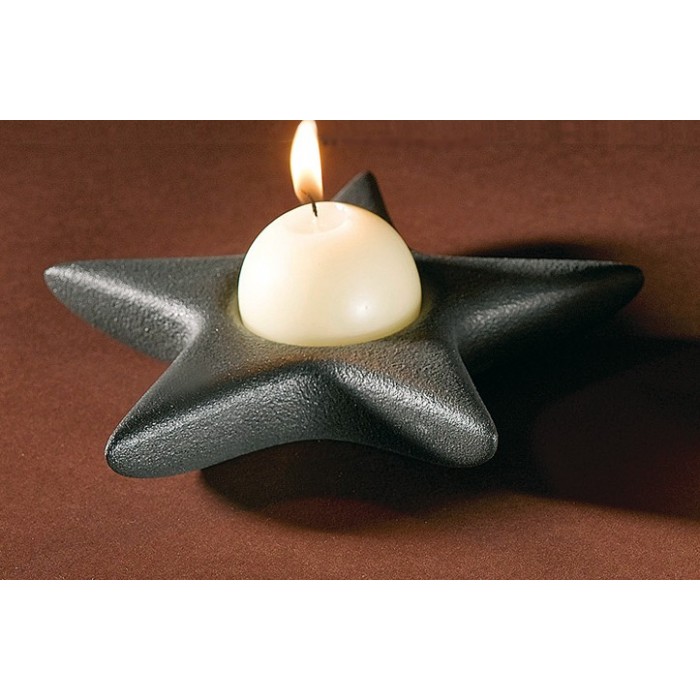 STELLA PORTA CANDELA IN GRES PORCELLANATO COLOR FUMO