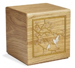 URNA CINERARIA MOD. PACE IN LEGNO MASSELLO E OTTONE