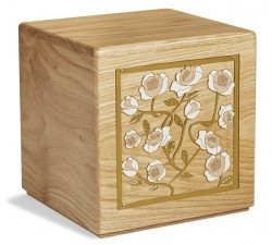 URNA CINERARIA MOD. SPERANZA IN LEGNO MASSELLO ED OTTONE