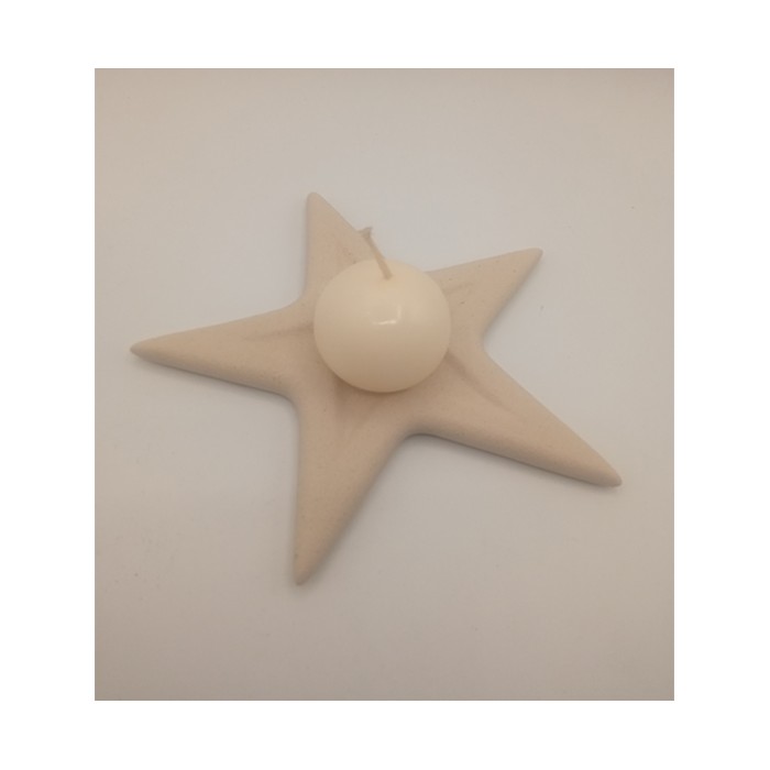 STELLA PORTA CANDELA IN GRES PORCELLANATO BIANCO