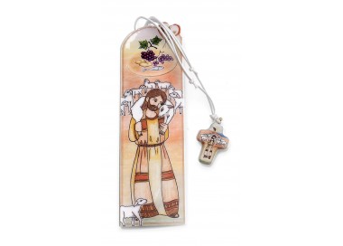 CIONDOLO CROCE IN LEGNO E SEGNALIBRO PRIMA COMUNIONE