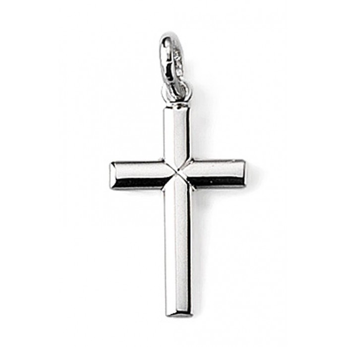 #KA-9 cod MATERIA colore: Croce senza catena. opaco rodiato disponibile anche con collana e Argento Ciondolo a forma di croce da uomo e donna in argento 925 con Gesù INRI