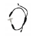 BRACCIALETTO SAN BENEDETTO CON CROCE ARGENTO RODIATO