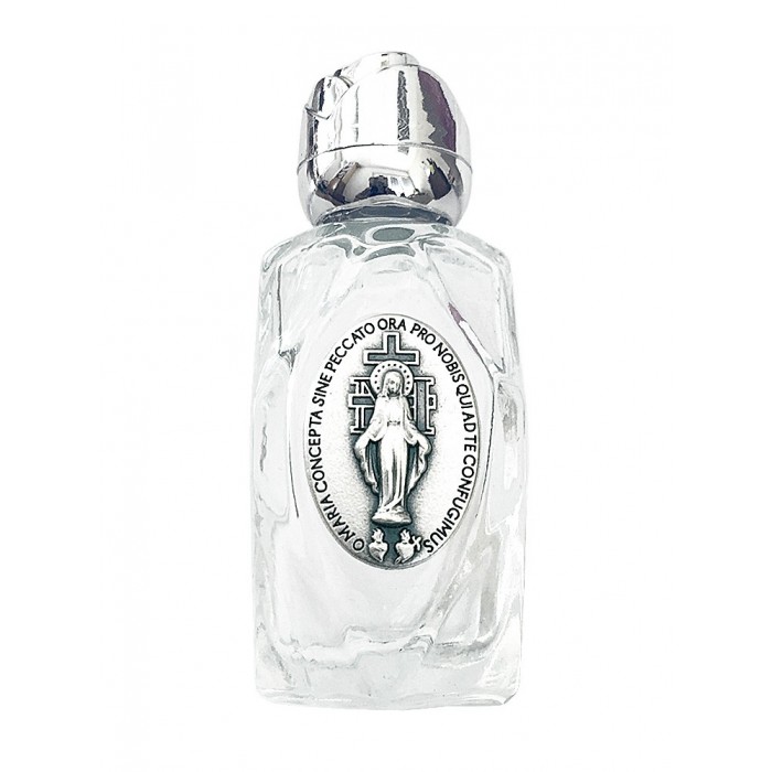Bottiglietta Acqua Santa Benedetta in Vetro con Decoro|Artesacrashop  Versione 03 - Madonna Miracolosa