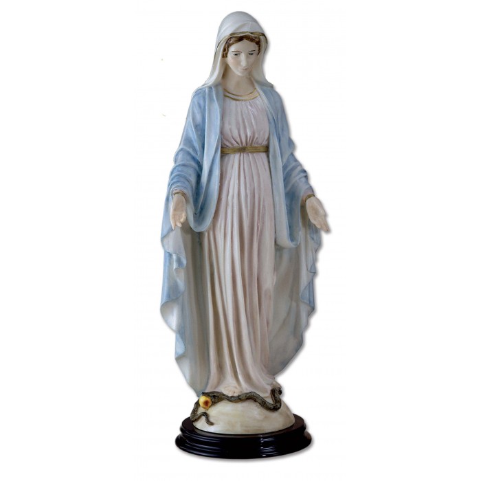 Statua madonna miracolosa  in polvere di marmo Dimensioni H. 20 CM.