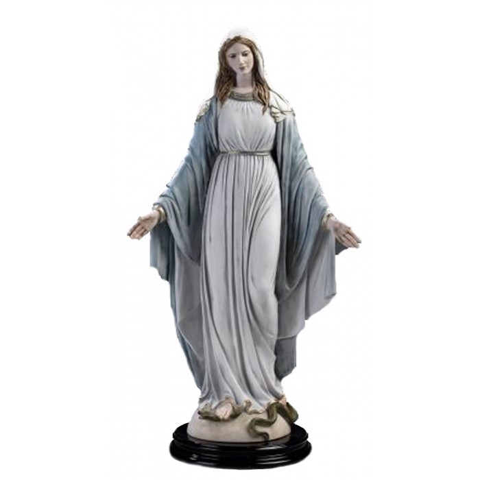 STATUA VERGINE IMMACOLATA IN POLVERE DI MARMO H.65 CM