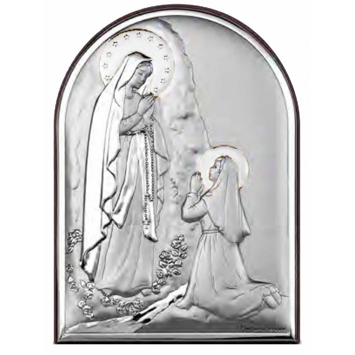 QUADRO MADONNA DI LOURDES IN ARGENTO BILAMINATO