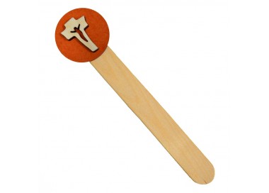 SEGNALIBRI PRIMA COMUNIONE IN LEGNO E CARTONCINO COLORATO E CROCE (CONF. 5 Pz.)