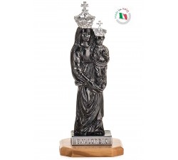 statua madonna loreto in metallo nero
